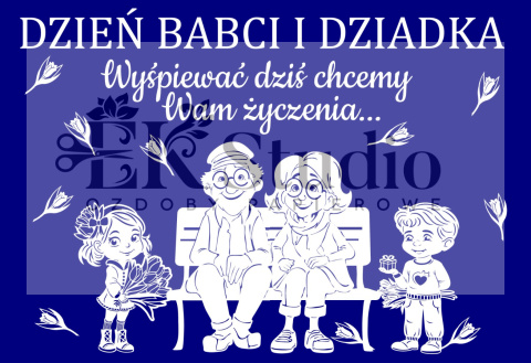 Babcia i dziadek na ławce