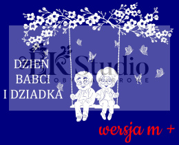 Babcia i dziadek na huśtawce