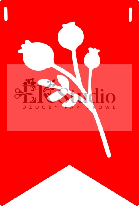 Proporczyk do girlandy z kwiatem