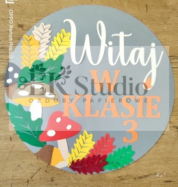 Tabliczka na drzwi/tablicę - witaj w klasie 3