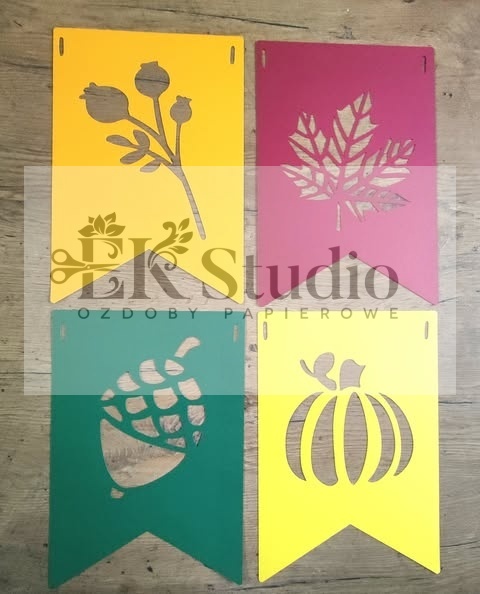 Zestaw proporyczków do girland jesiennych